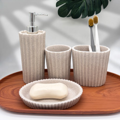 樹脂砂利バスルームセットヨーロピアンスタイルシンプル模造砂利装飾品バスルーム洗面用具4点セットバスルームセット