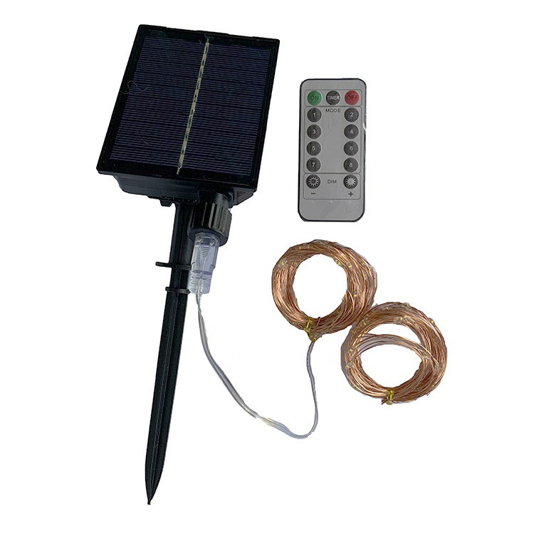 (2개) 태양 구리 와이어 램프 문자열 구리 와이어 램프 8 기능 USB 방수 버튼 셀 박스 원격 제어 조명 유럽과 미국의 영국 규정
