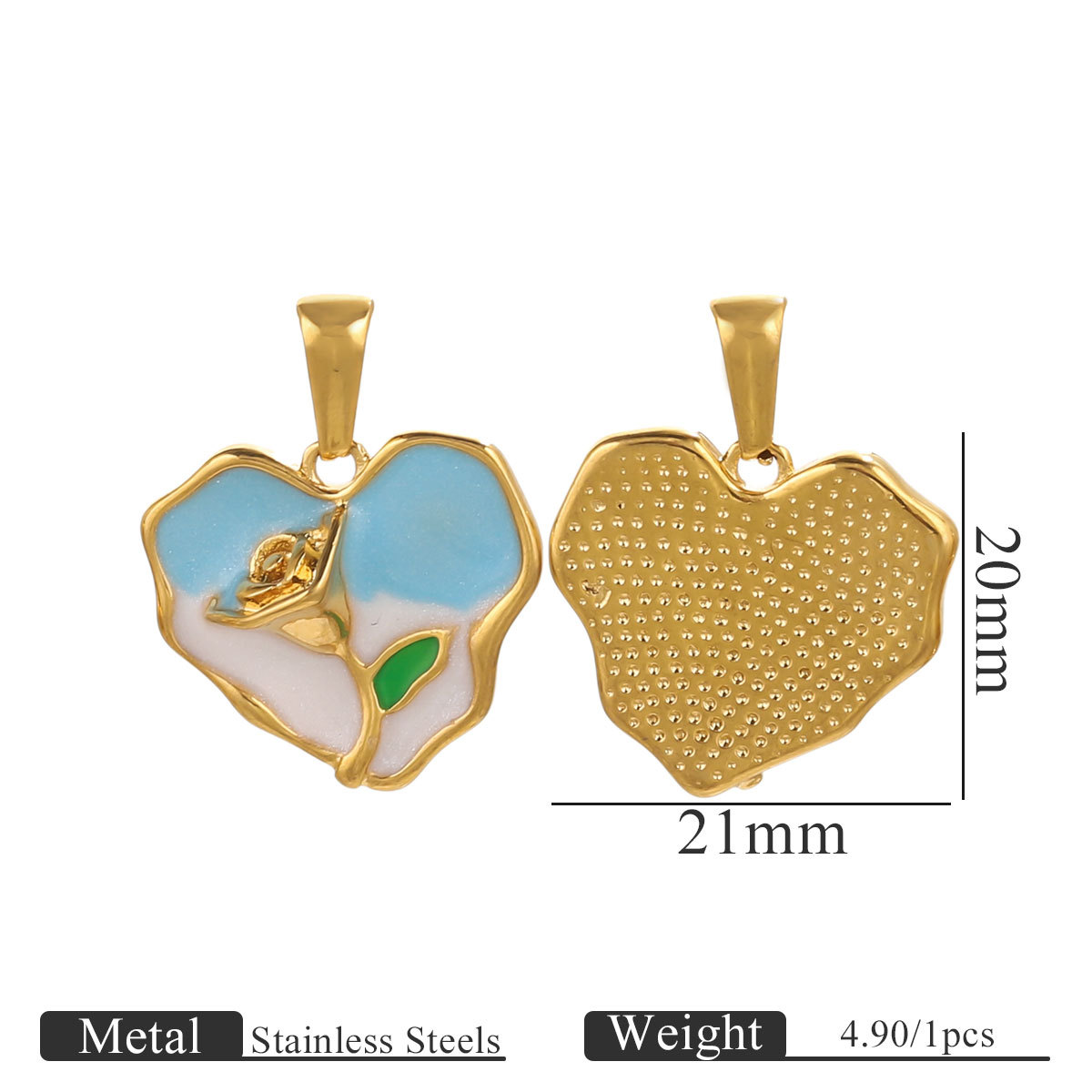 Acero inoxidable ins viento esmalte goteo de aceite multi-estilo colgante de color vacío preservación de color DIY collar joyas accesorios al por mayor