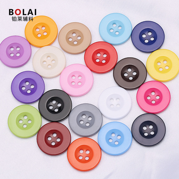 Round wide-brimmed resin buttons for children's shirts and clothing
