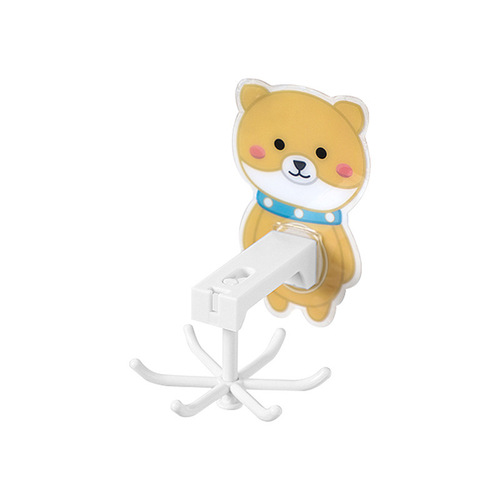 Household cartoon six-claw hook, no drilling household rotating hook, invisible adhesive kitchen multi-purpose shelf
