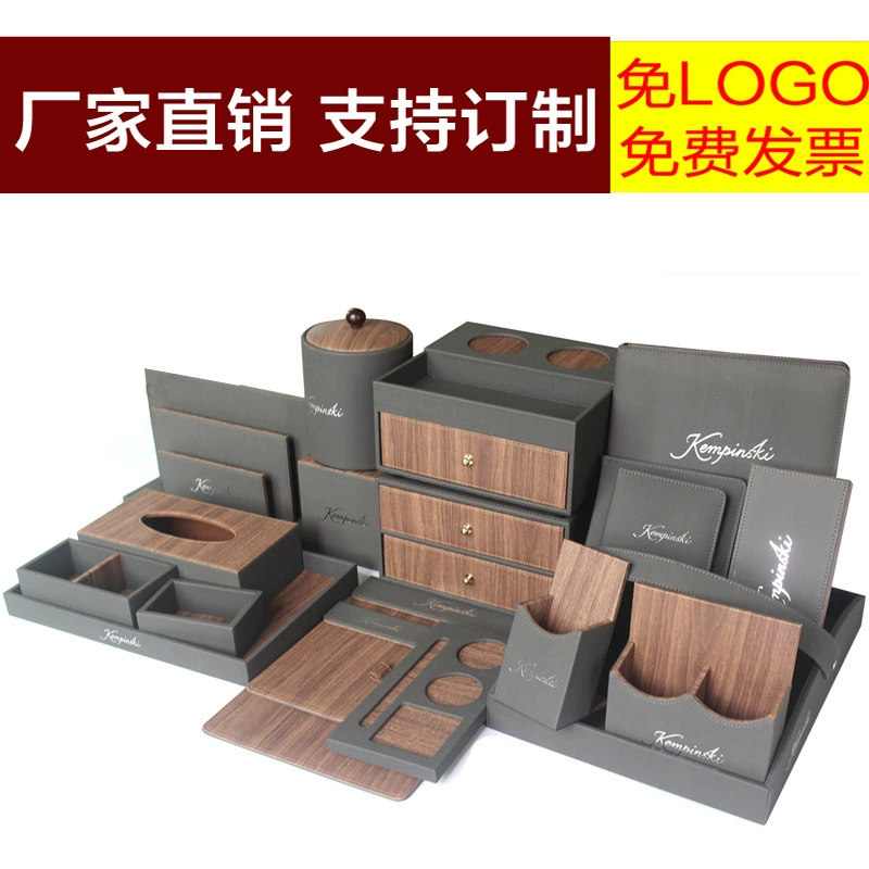 Принадлежности для номеров Гостиничный сервис Руководство Книга Зажим для заметок Кожаный держатель для пульта дистанционного управления Ящик для хранения чайных пакетиков Украшенные ткани