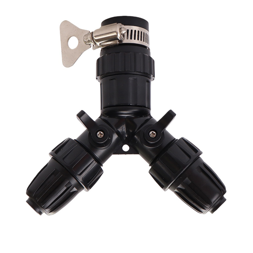Junta de tubería de agua de jardín sistema de riego por goteo conector rápido grifo de agua automático riego de flores conector de manguera de tres vías tipo Y