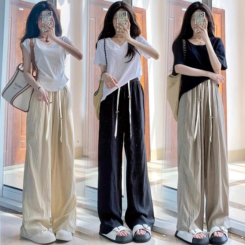 Silk trousers for pregnant for leisure, plus size, sun protection