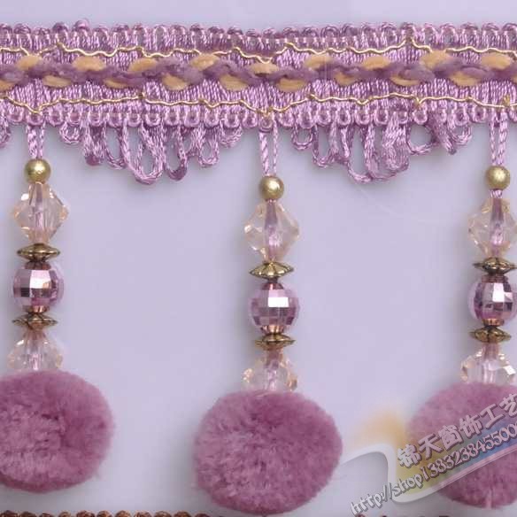 【楚脉】绍兴窗帘配件花边 窗帘花边珠子 欧式新款杨梅绒球