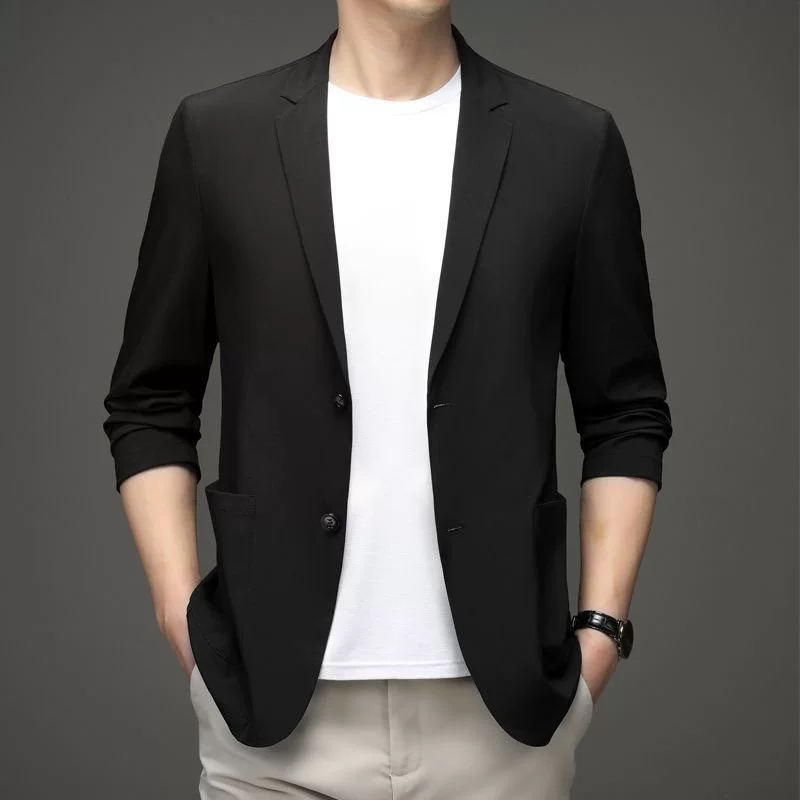 Men's thin suit, summer ultra thin silk jacket, oversize, sun protection