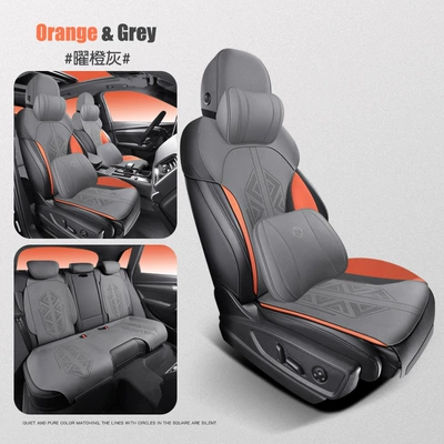 Customized All-Inclusive Sports Seat Cover | Modelə uyğun (Original) oturacaq örtükləri - zfl-yao-orange-gray-memory-edition-111