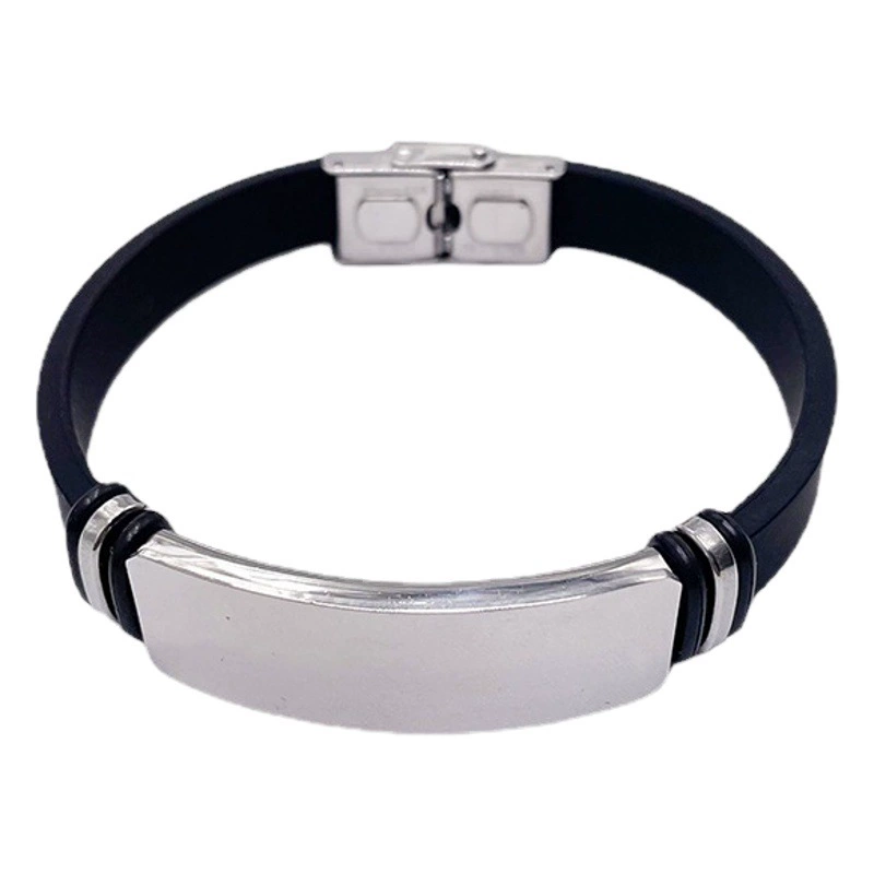 Европейские и американские личности Мужская мода титановая сталь браслет баскетбол силиконовый браслет из нержавеющей стали ювелирные изделия печать LOGO