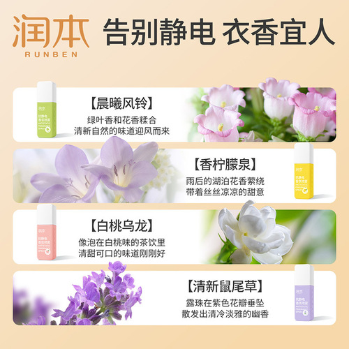 Runben antistatic fragrance spray car air freshener household clothing deodorizing antibacterial deodorant wholesale