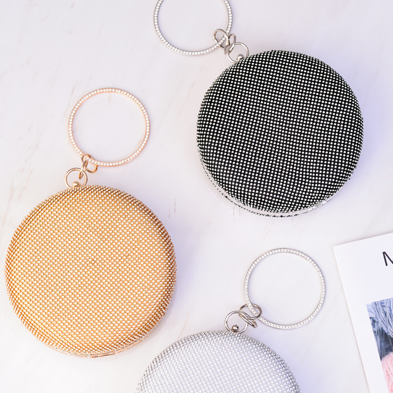 Bolso de noche transfronterizo Bolso de banquete incrustado en diamantes Bolso de mujer Cena de fiesta europea y americana Vestido de cena de embrague Bolso de noche de las mujeres