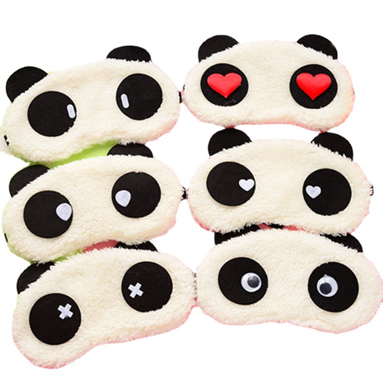 Estilo coreano lindo Panda máscara de Ojos de peluche sombreado sueño máscara de ojo de dibujos animados puesto mercado nocturno al por mayor lindo dispositivo