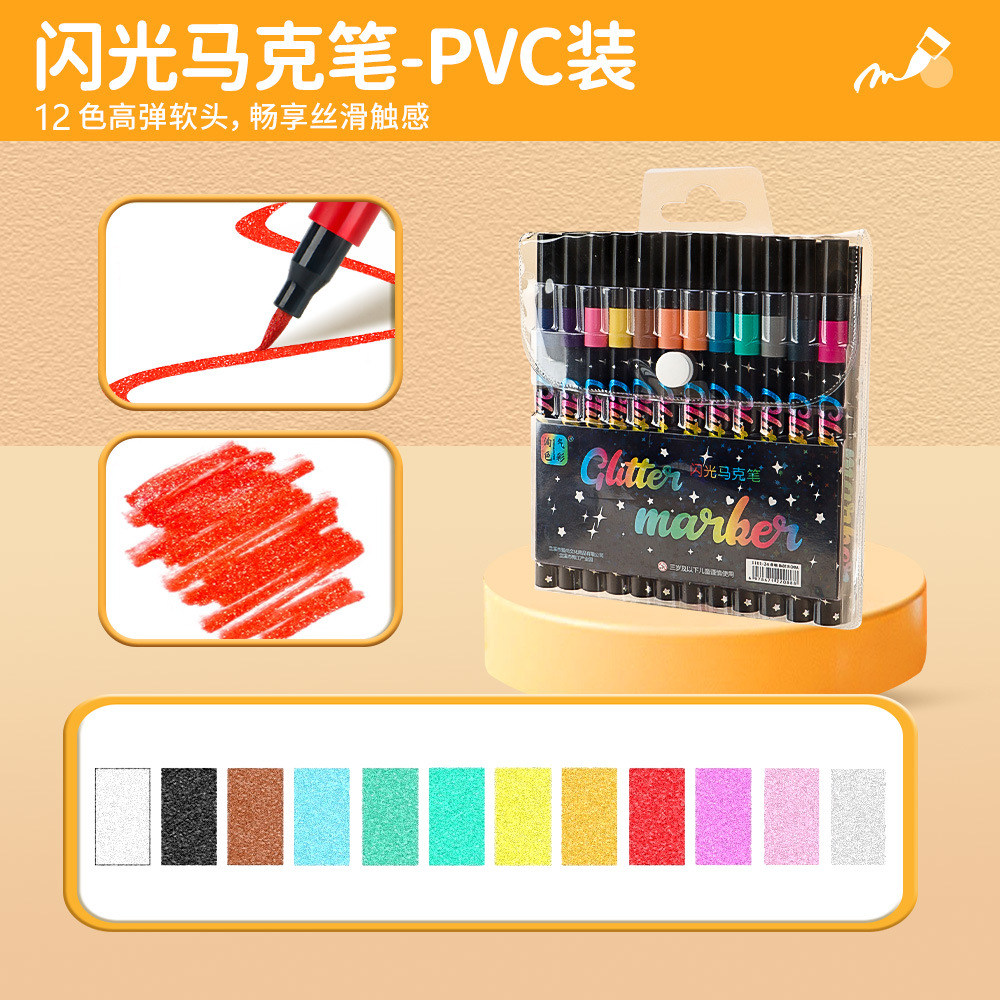 Doble cabeza blando de doble color flash puntero de resaltado para estudiantes de pintura marcador de graffiti libro de mano color flash puntero