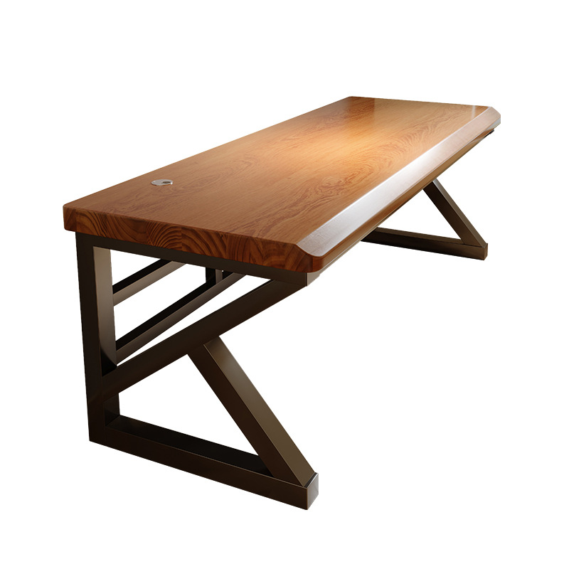 Escritorio de computadora de madera maciza pura, escritorio de escritorio para dormitorio, escritorio de estudio para estudiantes de hogar para adultos, escritorio doble, banco de trabajo