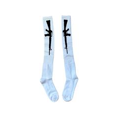 2025 新しい男性と女性のミッドレングススポーツとレジャー多用途ソックス AK プリントトレンディソックス卸売
