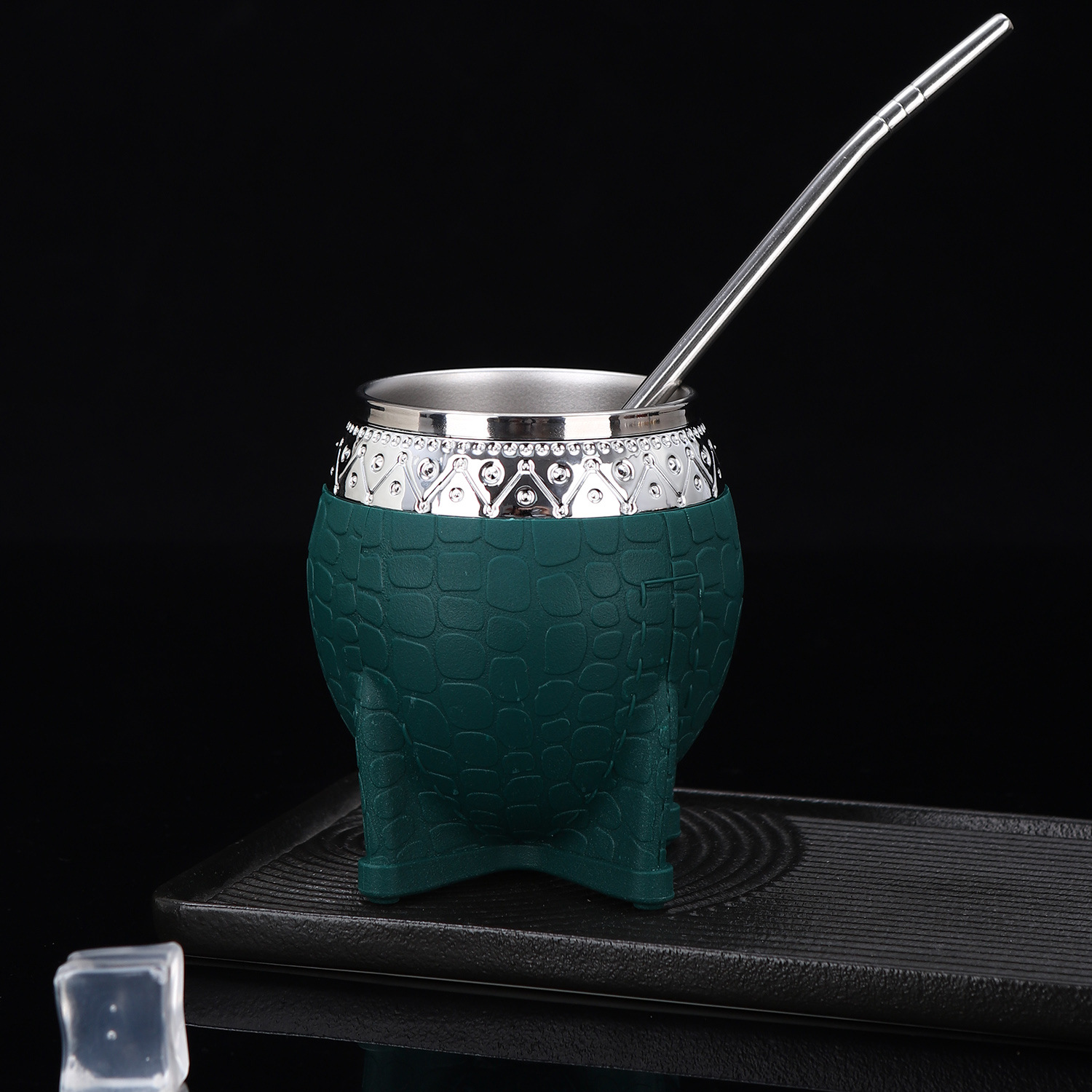 Copa Amazon 304 de acero inoxidable Madai con paja, textura de caparazón de tortuga, taza de cáscara de huevo, taza de aislamiento argentino creativo