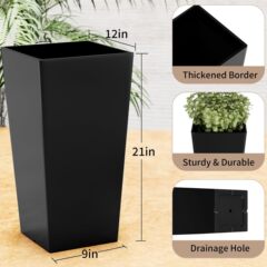 仿陶瓷花盆家用客厅喷漆白方口大径金钱树发财树专用种树绿植大盆