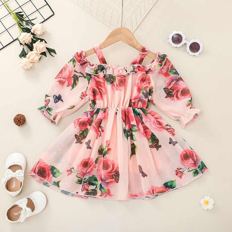 Wholesale Chiffon Suspender Children's Dress Nihaojewelry display picture 4