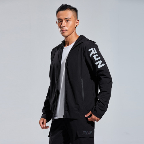 Men's Outdoor Hooded Jacket Trendy Sport Autumn Coat Top with Logo Available