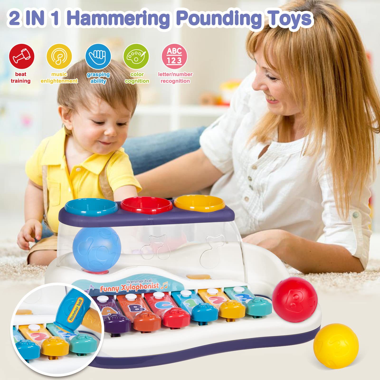 Ventas transfronterizas calientes de bebés golpeando piano fábrica de juguetes para niños al por mayor música de acertijo iluminación juguetes inteligentes