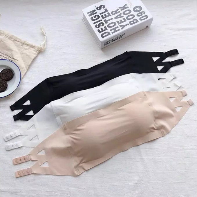 Cross-Border Ice Silk Seamless Beauty Back Invisible Strapless Bra, One-Piece Anti-Exposure Short Tube Top Strapless Underwear for Women