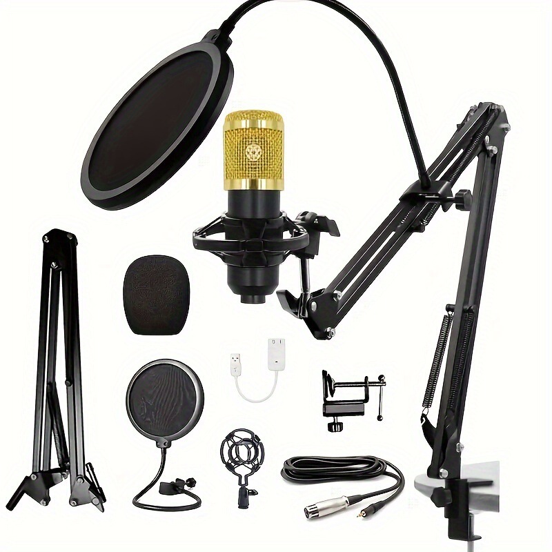 Cross-Border Bm800 Condenser Microphone V8 Mobile Phone English Sound Card Computer USB Boom Arm Stand Live Broadcast Set Cross-Border Bm800 Condenser Microphone V8 Mobile Phone English Sound Card Computer USB Boom Arm Stand Live Broadcast Set