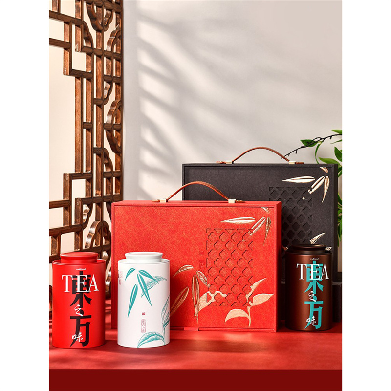 东方中秋爆款茶叶包装盒空礼盒半斤装大双罐高档红茶大红袍空礼盒