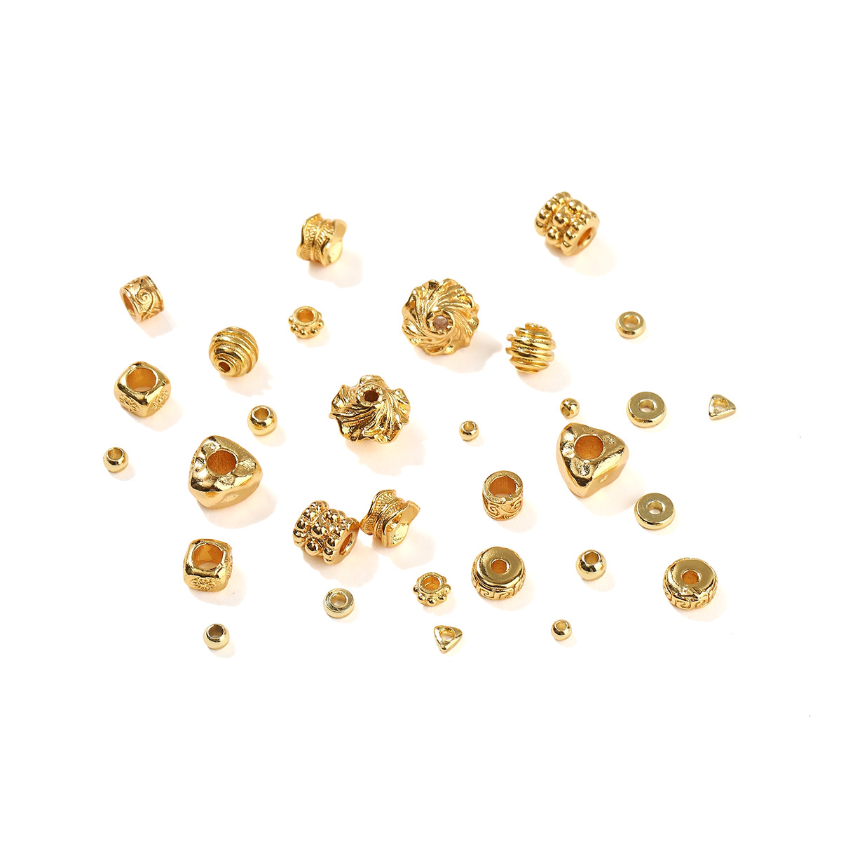 クリスタルメッキK金丸玉 高色保持銅メッキ18K金位置決めビーズ 手作りDIYアクセサリー ブレスレットアクセサリー