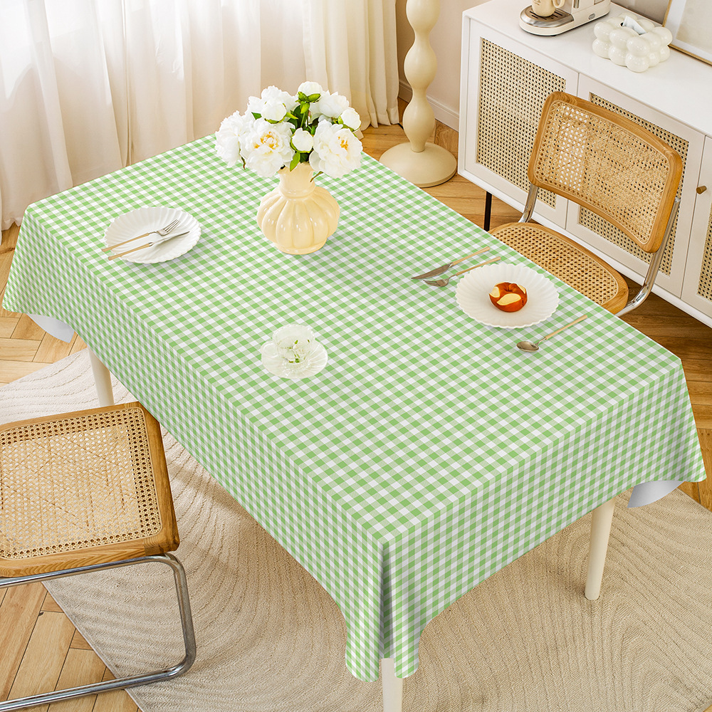 防滑水果摊格子桌布PVC防水防油出租屋纯色长方形桌茶几桌布批发