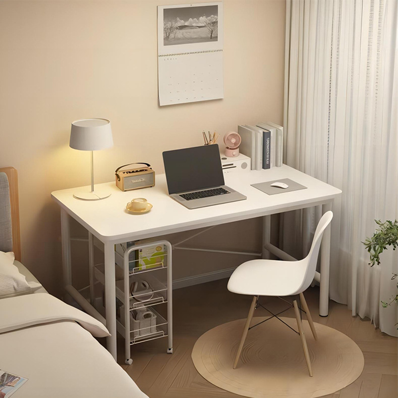 Mesa de escritorio de escritorio de computadora blanca, mesa de estudio doméstica de estudiantes, dormitorio pequeño, simple y moderno, mesa de oficina simple