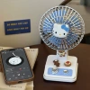 Brushless motor 1800 mA* white literary desktop small fan + kitty resin sticker