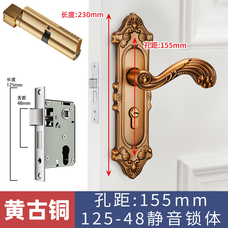 Estilo europeo Huanggu dormitorio teniendo cerradura manija interior cerradura de la puerta de madera manija mecánica cerradura de la puerta al por mayor cerradura de la puerta del hogar
