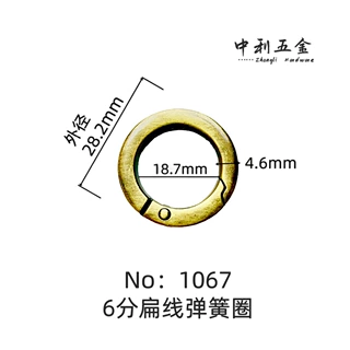 内径20mm金属锌合金材质包包五金配件弹簧圈包带扁线饰品现货批发