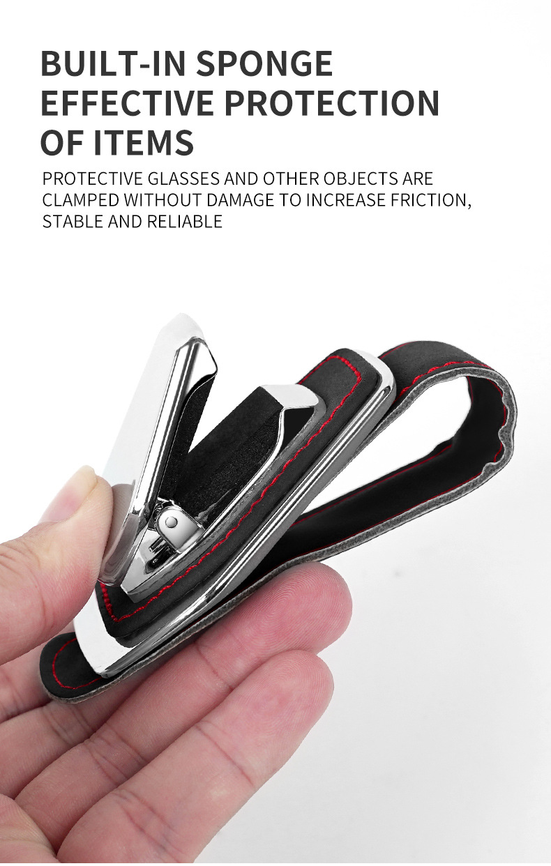 Car suede glasses clip universal hardware car inner glasses clip ticket clip export popular products multi-color