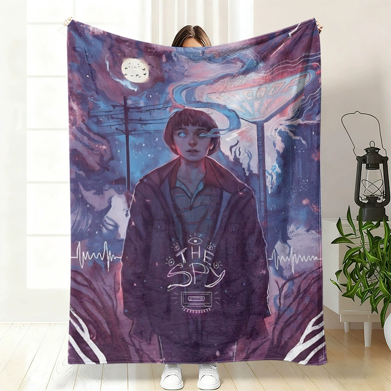 Плюшевая флисовая плед-одеяло BylerCP (в стиле Stranger Things), мягкий для отдыха, 70×100–150×200 см