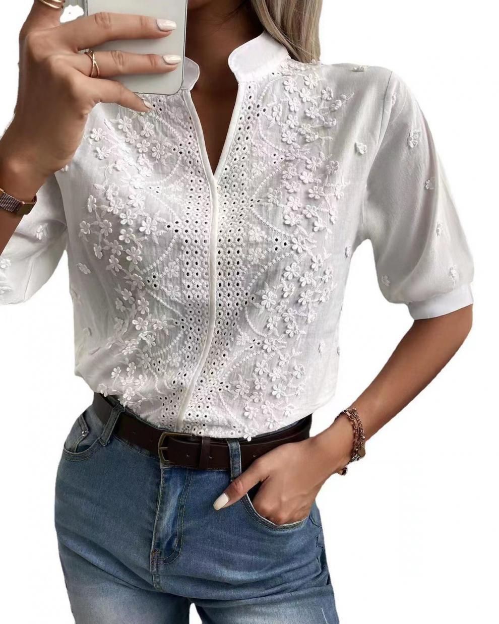 Embroidered Short Sleeve Top 4