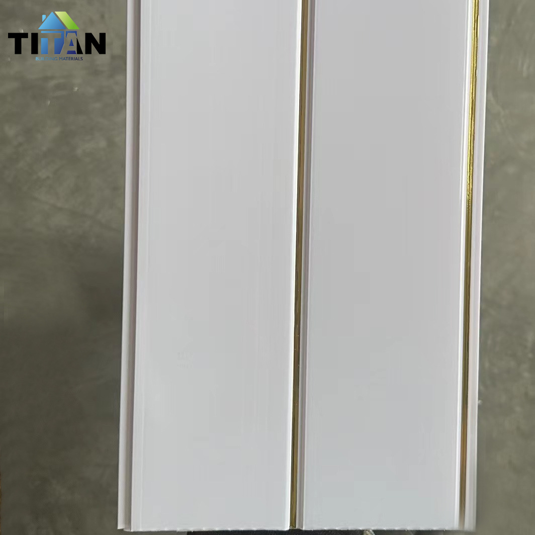 Transfronterizo 300MM * 8MM doble ranura cubierta de película techo techo refuerzo de PVC decoración dormitorio sala de estar panel de pared