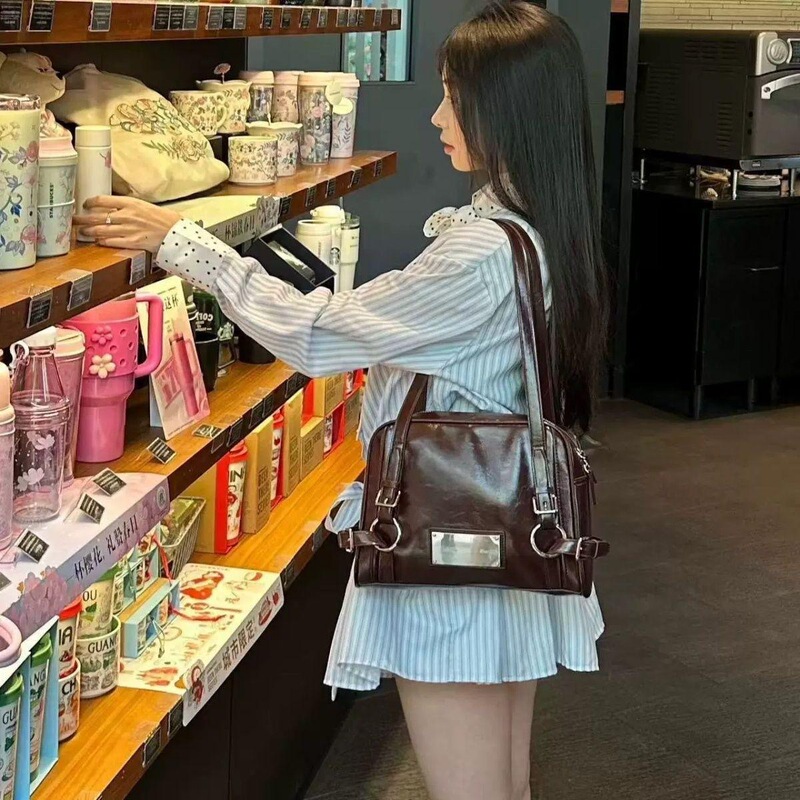 Korean m K2025 New Crossbody Catfish Bag Mk Retro Casual Satchel Shoulder Women's Bag Matin K Bag