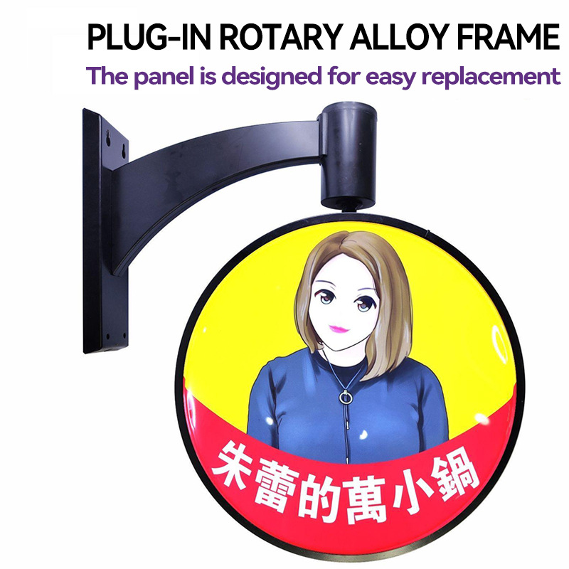 Outdoor double-sided advertising acrylic led round light box