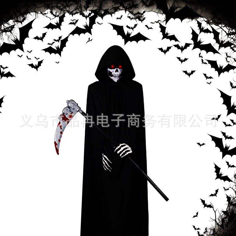 Nueva FIESTA DE Halloween niños adultos muerte Negro capa traje Halloween