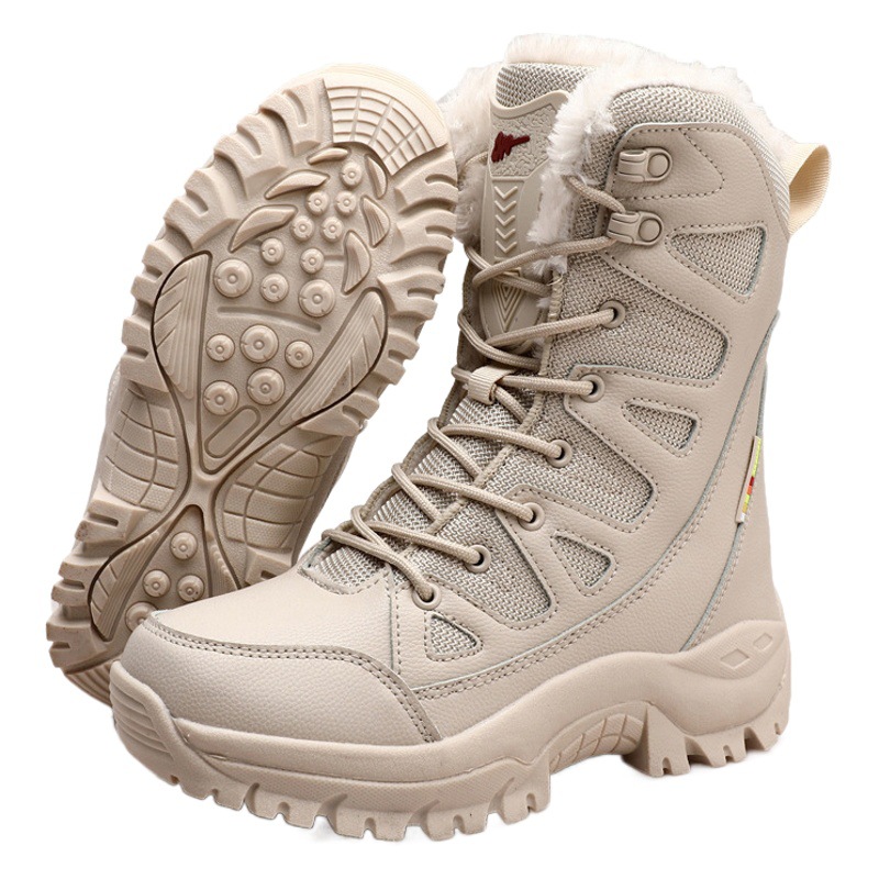Winter Outdoor Snow Boots Men's High-top Fleece-lined Thickened Waterproof Non-slip Warm Cotton Shoes Women's Couple's Foreign Trade Snow Shoes