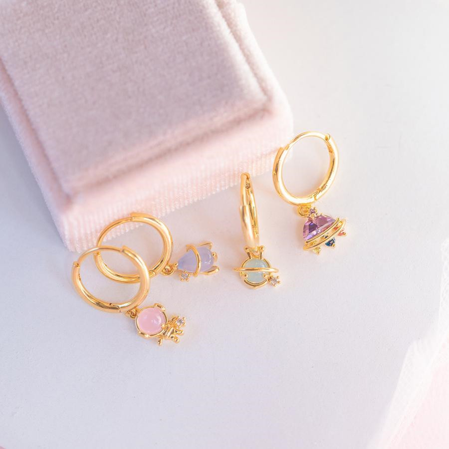 Fashion Starry Sky Brass Inlay Zircon Dangling Earrings 1 Piece display picture 6