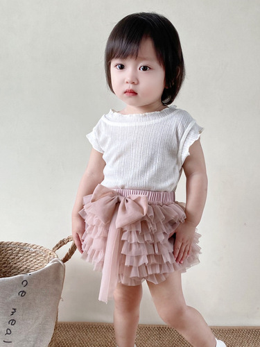 Baby girl fart skirt summer new style foreign style girl tutu dress pp pants girl princess dress convex mesh dress