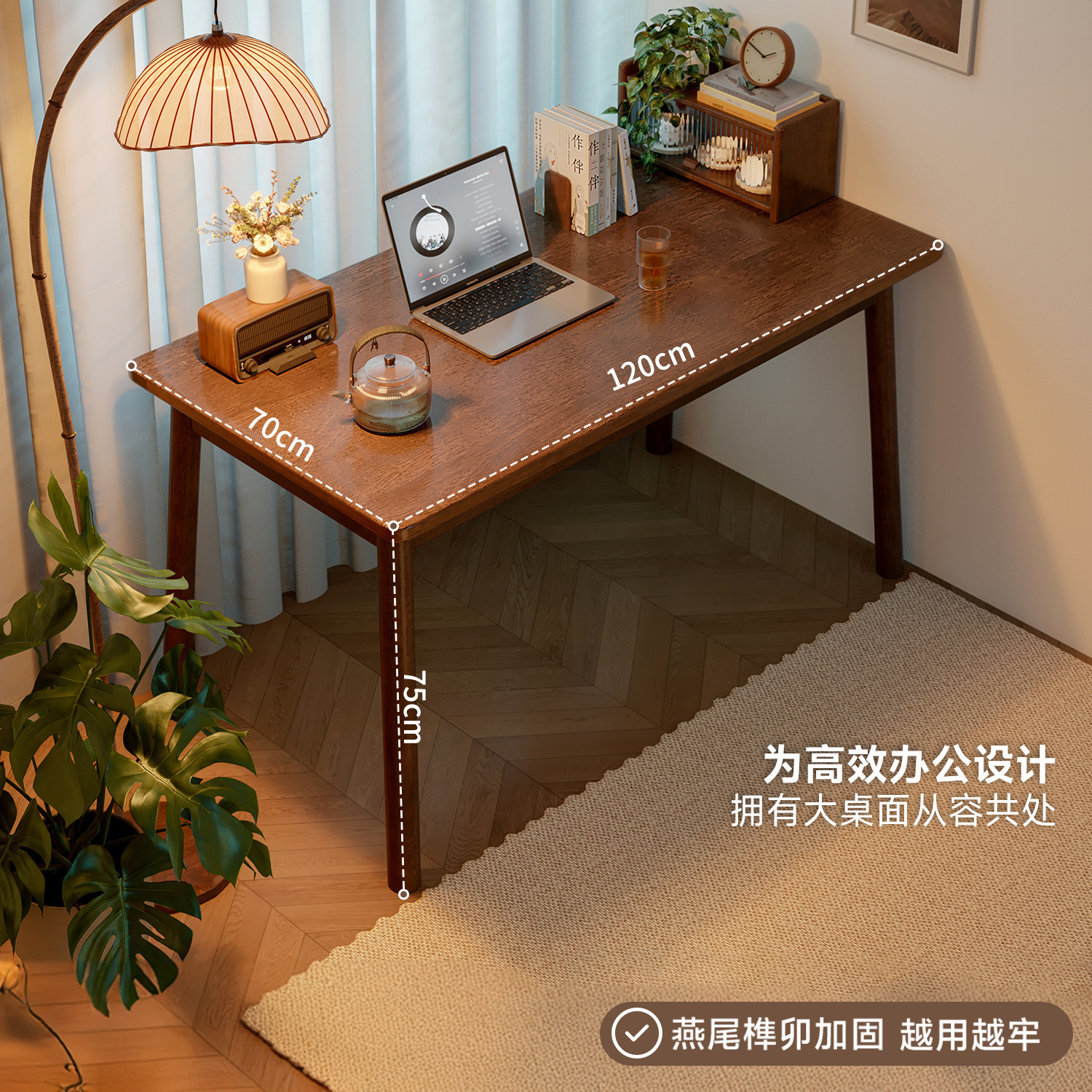 Mesa estrecha contra la pared de madera sólida para dos personas Mesa de estudio larga Mesa de escritura para estudiantes de escritorio de escritorio de escritorio