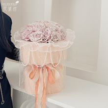 花派对工厂批发新款高级感鲜花包装网纱布毛绒布花店花束包花纱网