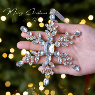 Christmas Decoration Christmas Tree Decoration Pendant Christmas Snowflake Acrylic Inlaid Rhinestone Snowflake