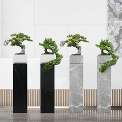 新中国式着地迎客松シミュレーション盆栽ホテルのビル売り場の玄関大理石の装飾彫刻の置物
