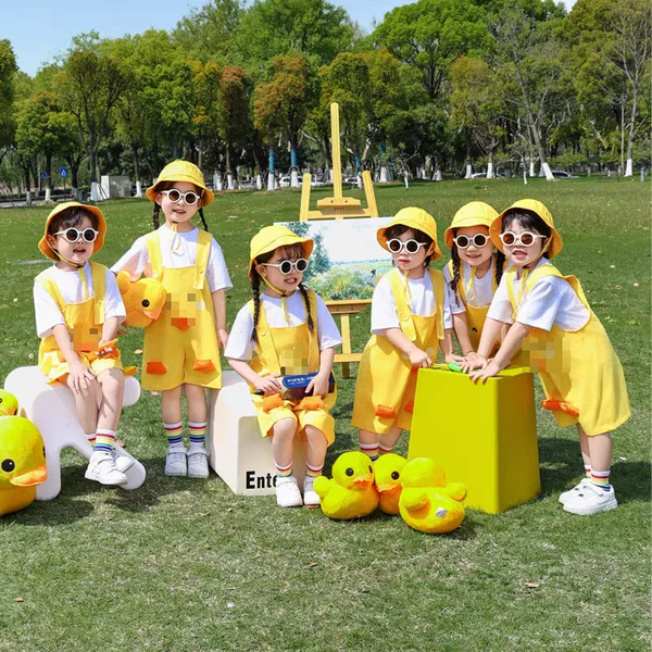 Children's Short-Sleeved Performance Graduation Animal Sports Uniforms Kindergarten Primary School Students Graduation Uniforms Overalls Performance Costumes
