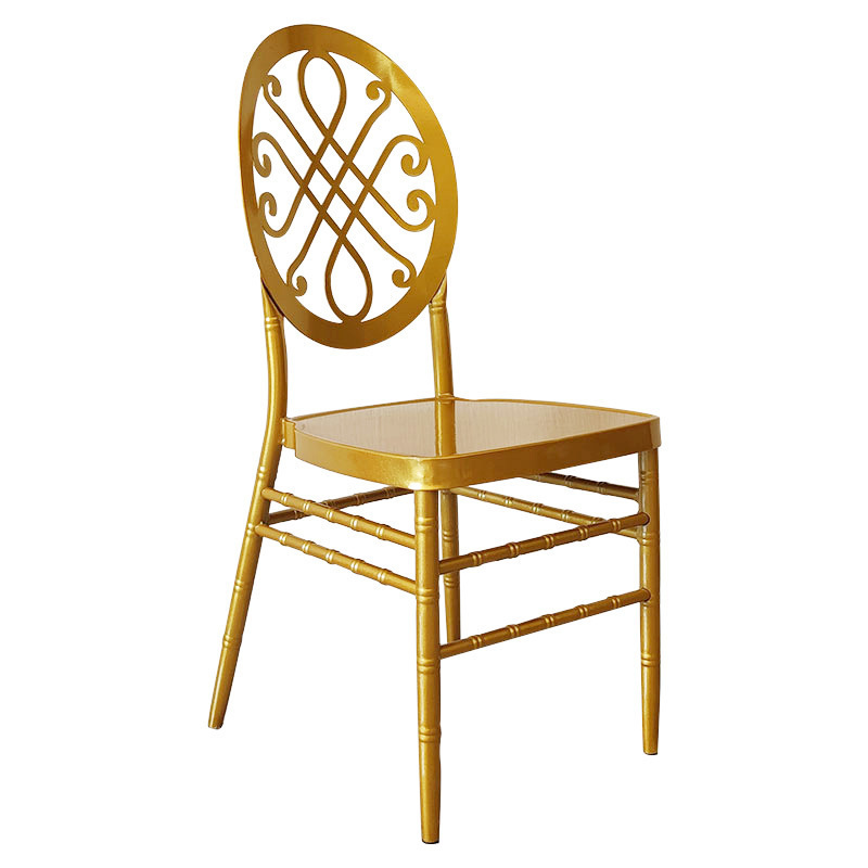 Foshan factory metal flower back chair wedding chair Phoenix Chair iron banquet chair aluminum supporting dining table and chair factory direct sales