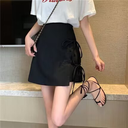 2025 summer irregular new style skirt, high-rise umbrella skirt, slimming, big swing skirt, suit, a-line short skirt, waist skirt
