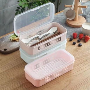 Restaurant Commercial Flip-Top Chopstick Storage Box Family Cage with Lid Dust-Proof Tube Drain-Proof and Mildew-Proof Chopstick Holder